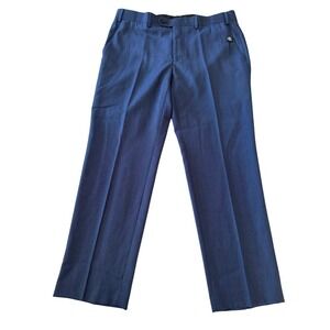 Lauren Ralph Lauren‎ Mens Blue Wool Blend Dress Pants 36W x 29L Natural Stretch